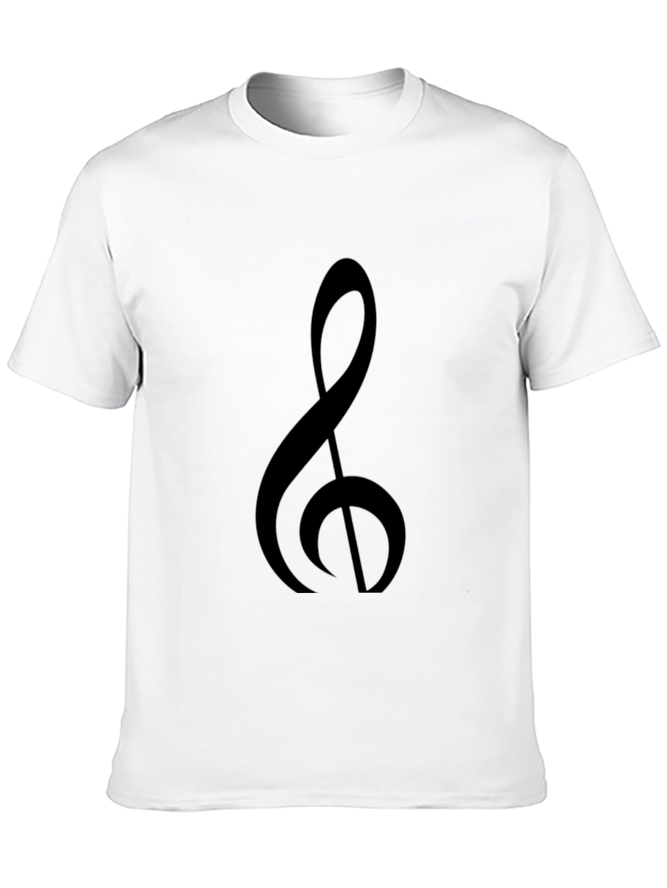 Musical Treble Clef Graphic Tee - Classic Black