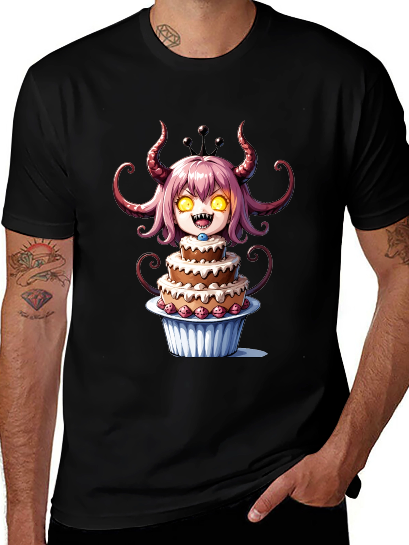 Monster Cake T-Shirt - Black Cotton Tee