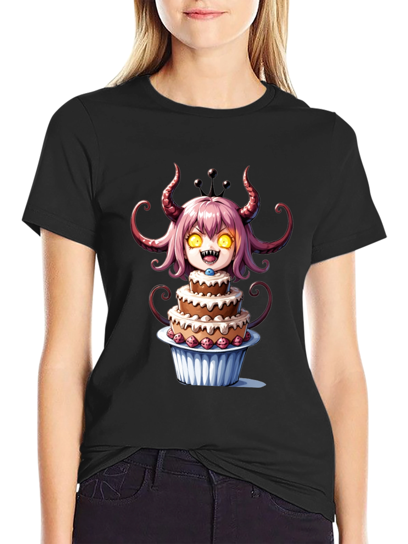 Monster Cake T-Shirt - Black Cotton Tee