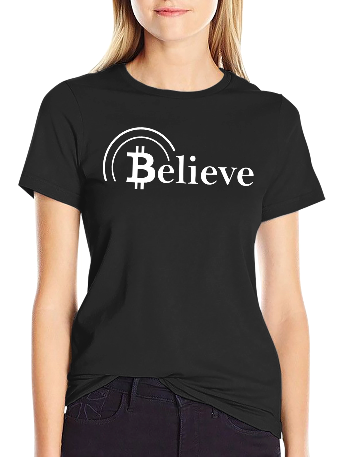 Bitcoin Believe Crypto Tee - Black Graphic T-Shirt