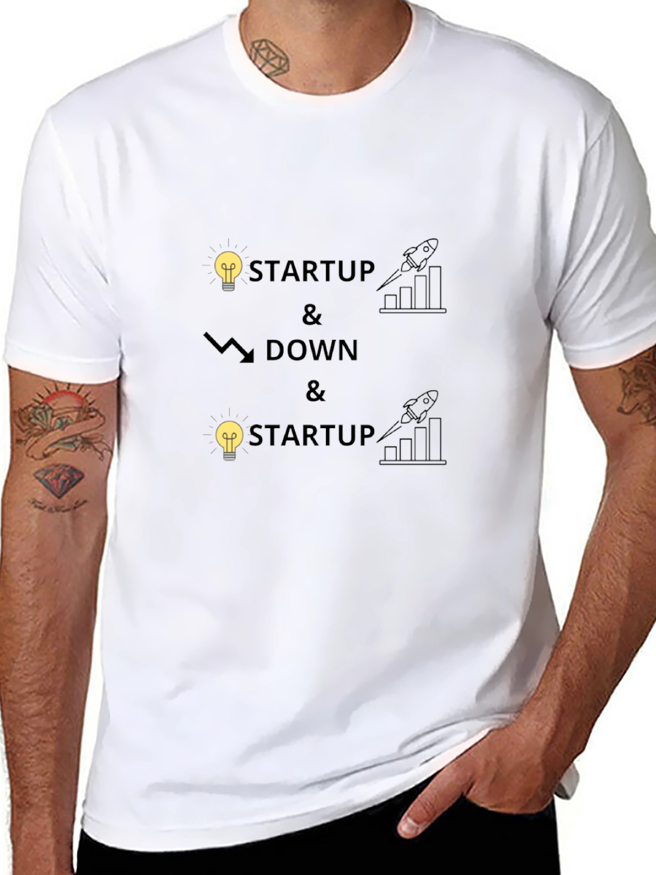 Startup Up & Down Graphic T-Shirt