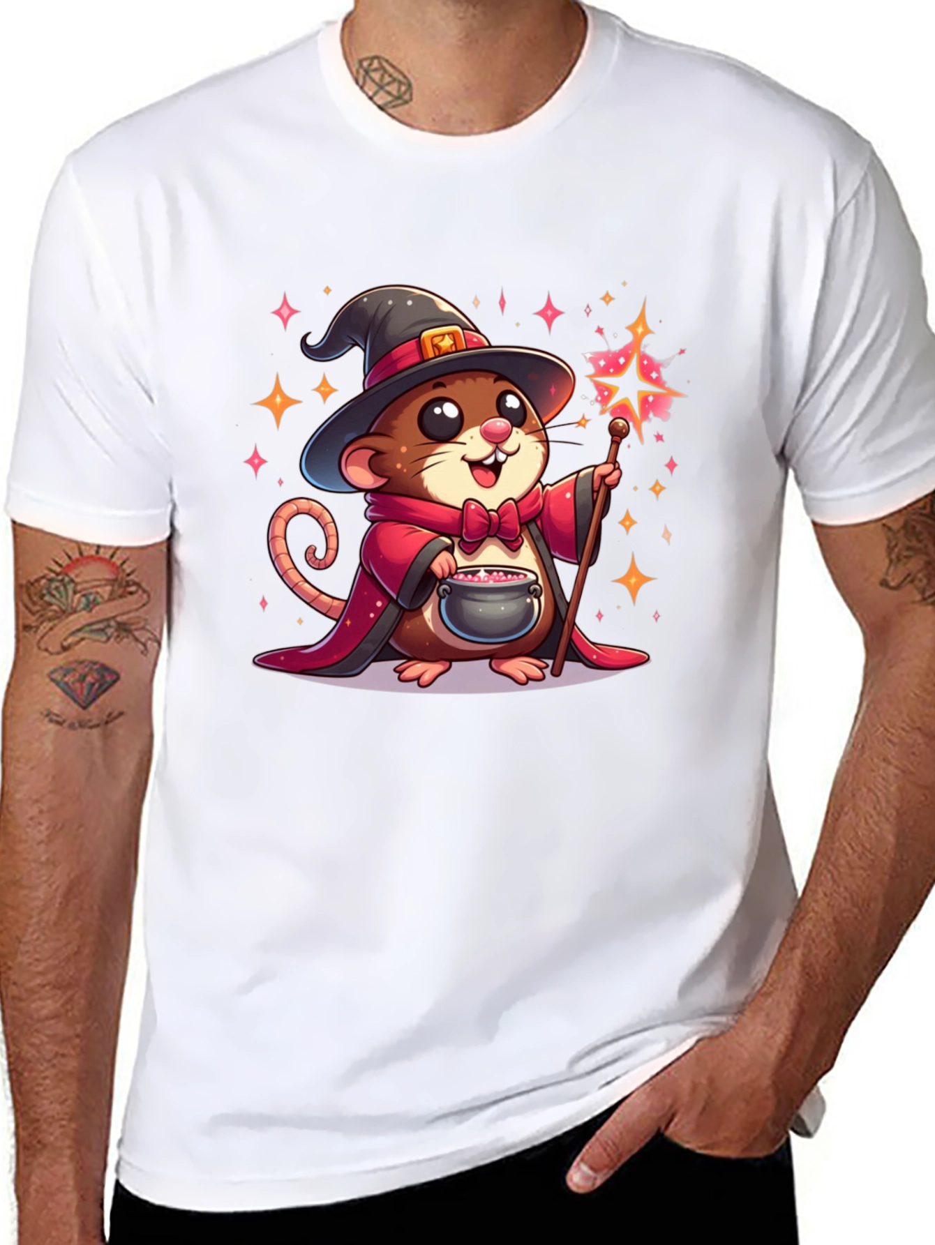 Wizard Mouse Graphic Tee - Magical Comfort