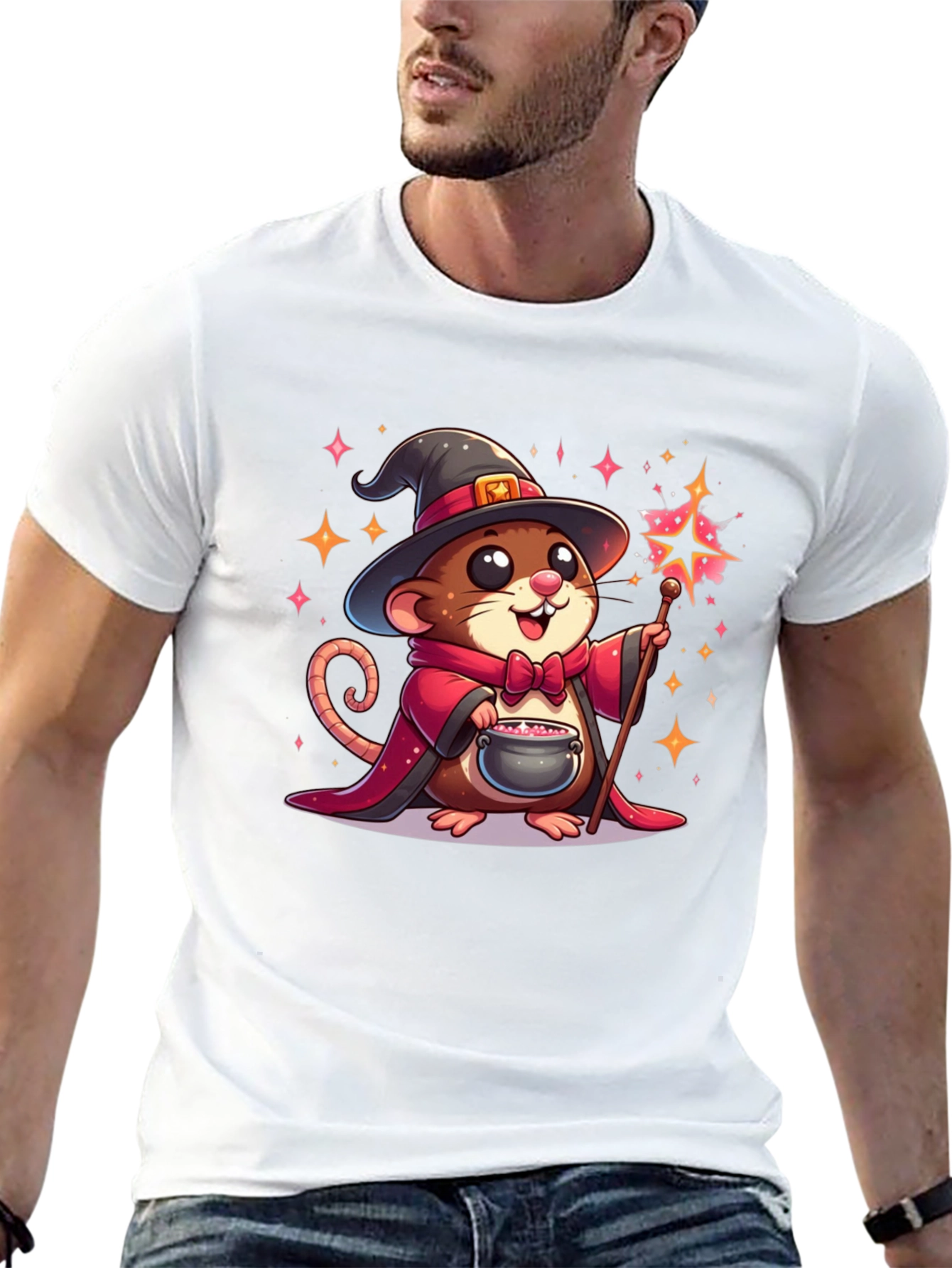 Wizard Mouse Graphic Tee - Magical Comfort