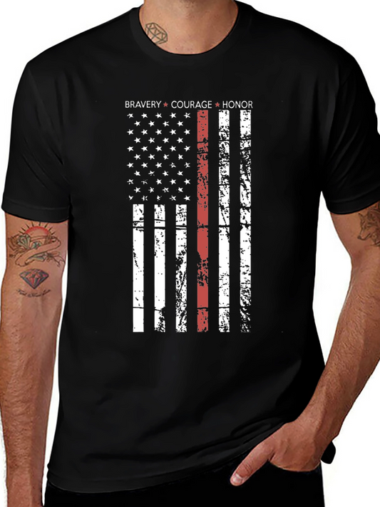 Bravery Courage Honor Flag Graphic T-Shirt