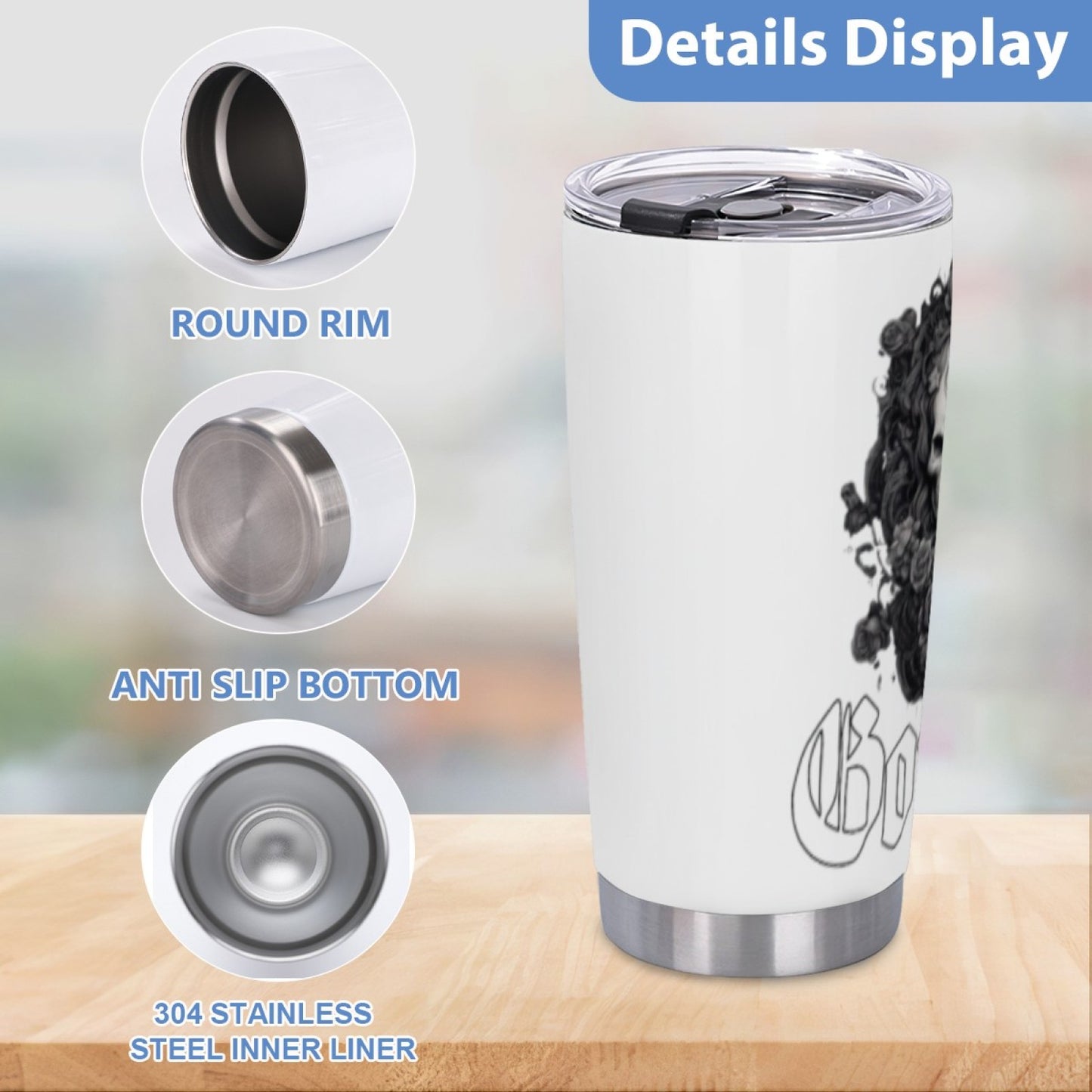 Stylish Graphic Insulated Tumbler - Reusable Stainless Steel Drinkware