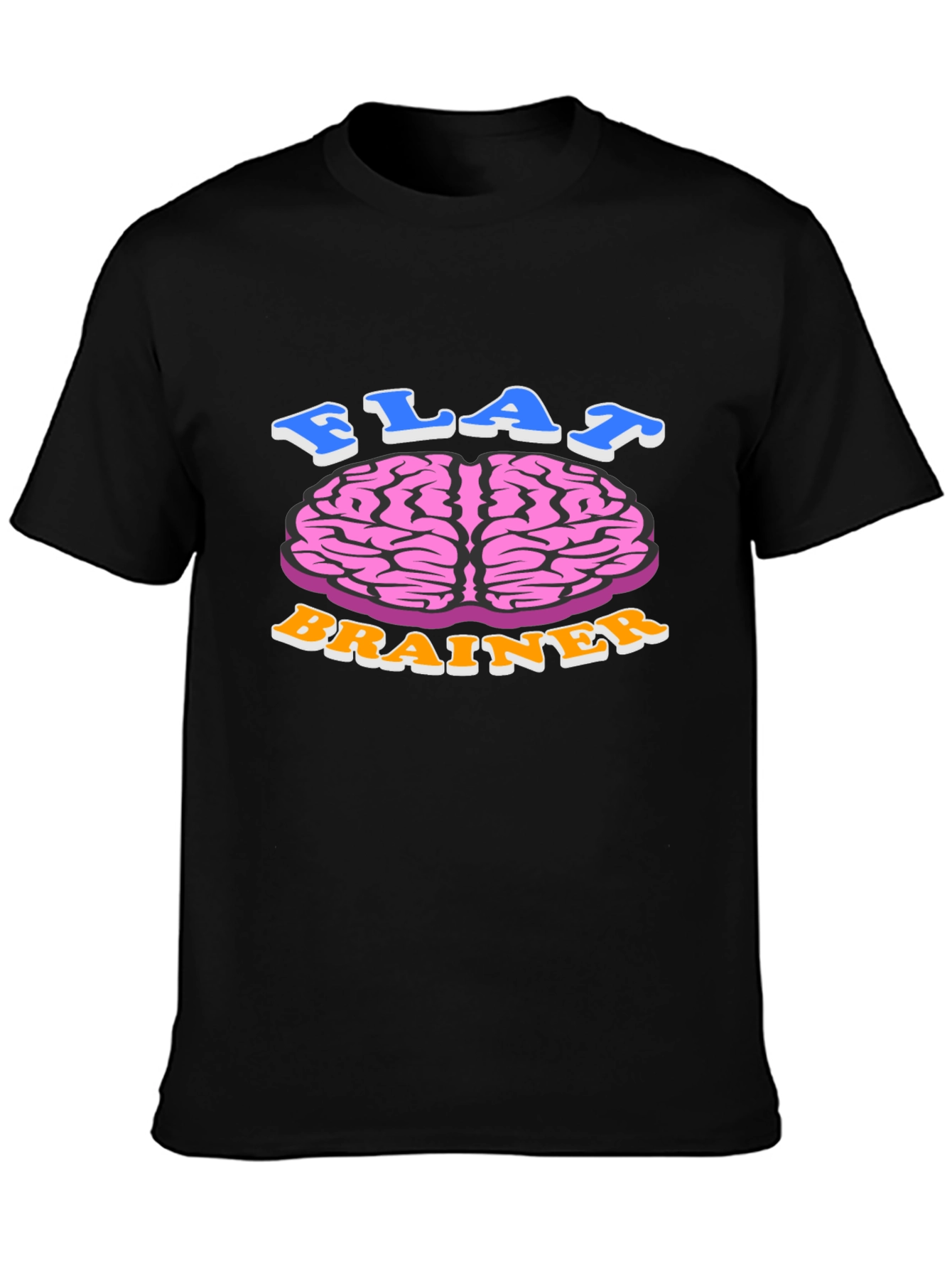 Flat Brainer Graphic Tee - Funny Brain T-Shirt