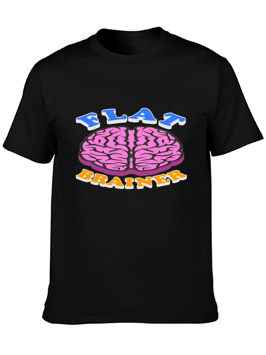 Flat Brainer Graphic Tee - Funny Brain T-Shirt