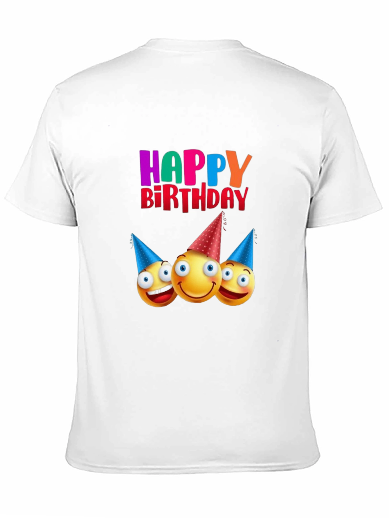 Happy Birthday Emoji Graphic Black T-Shirt
