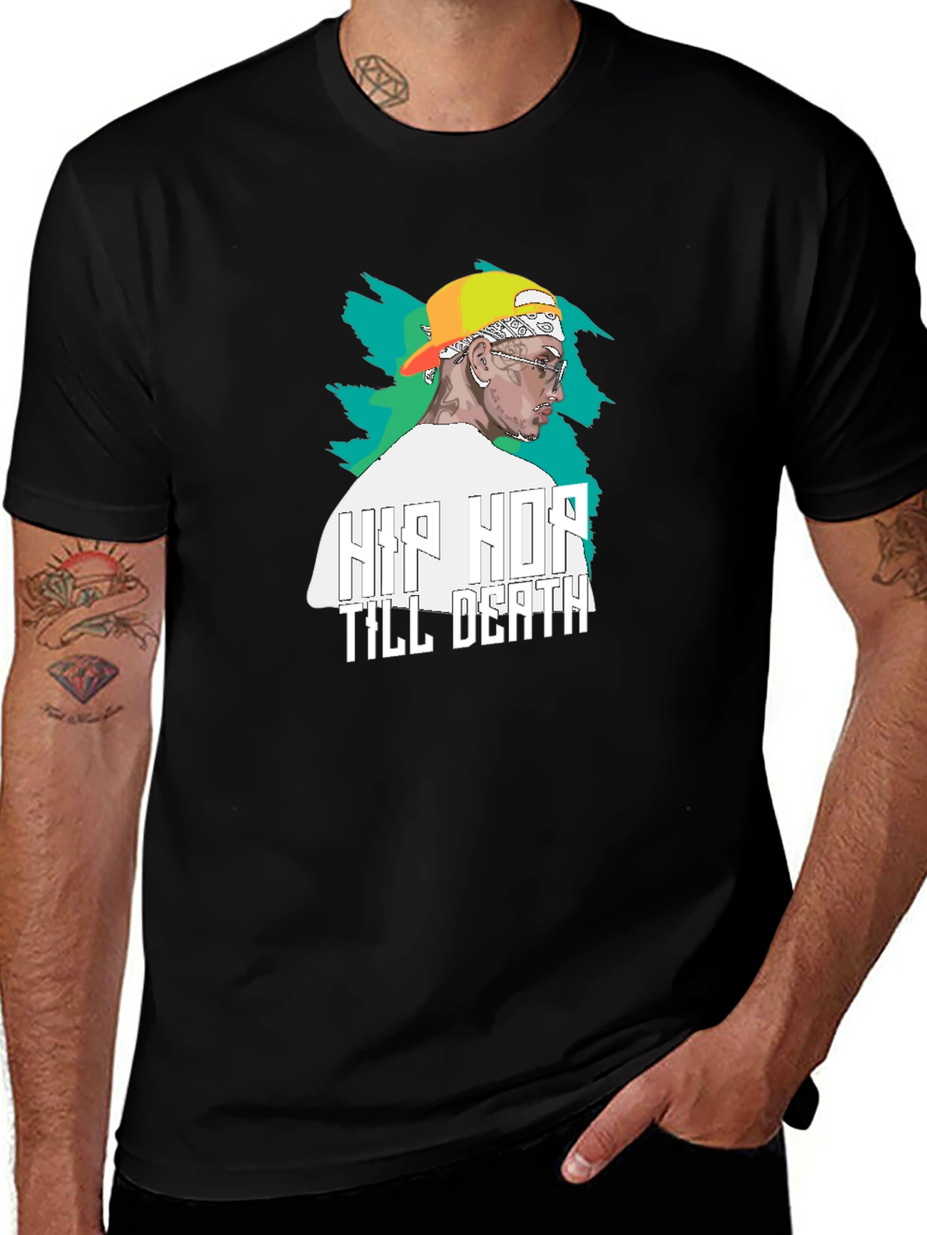 Hip Hop Till Death Graphic Black T-Shirt