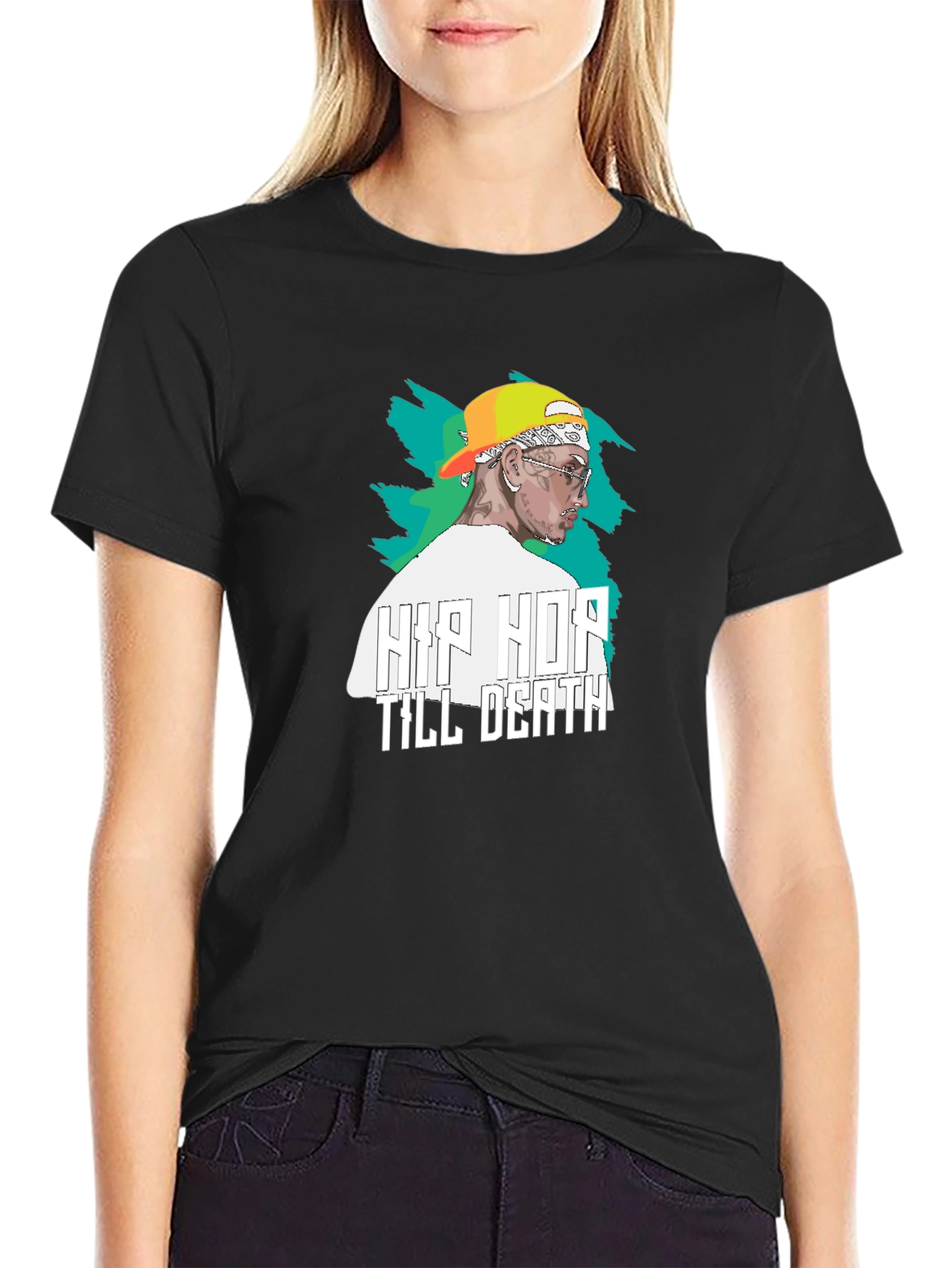 Hip Hop Till Death Graphic Black T-Shirt