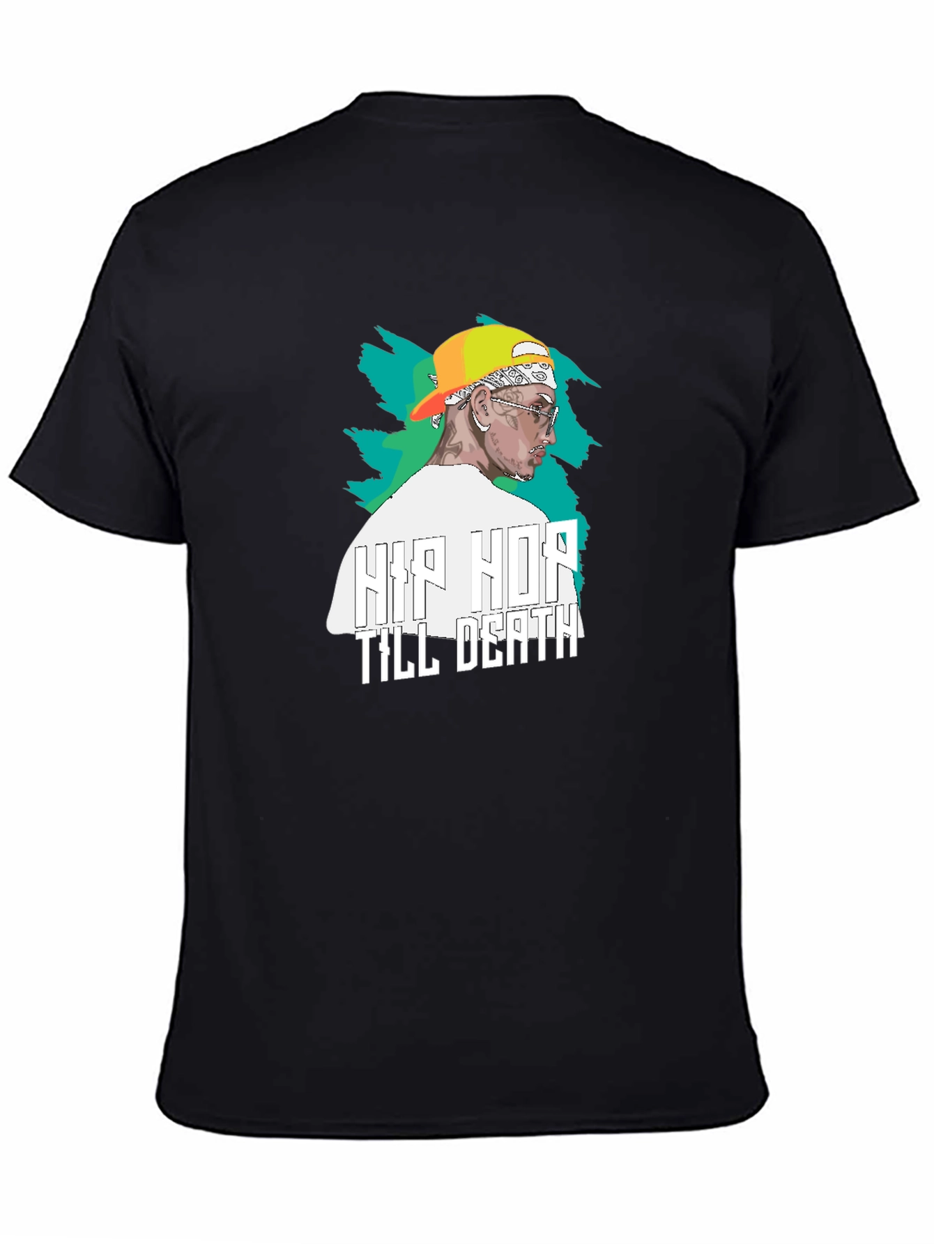 Hip Hop Till Death Graphic Black T-Shirt