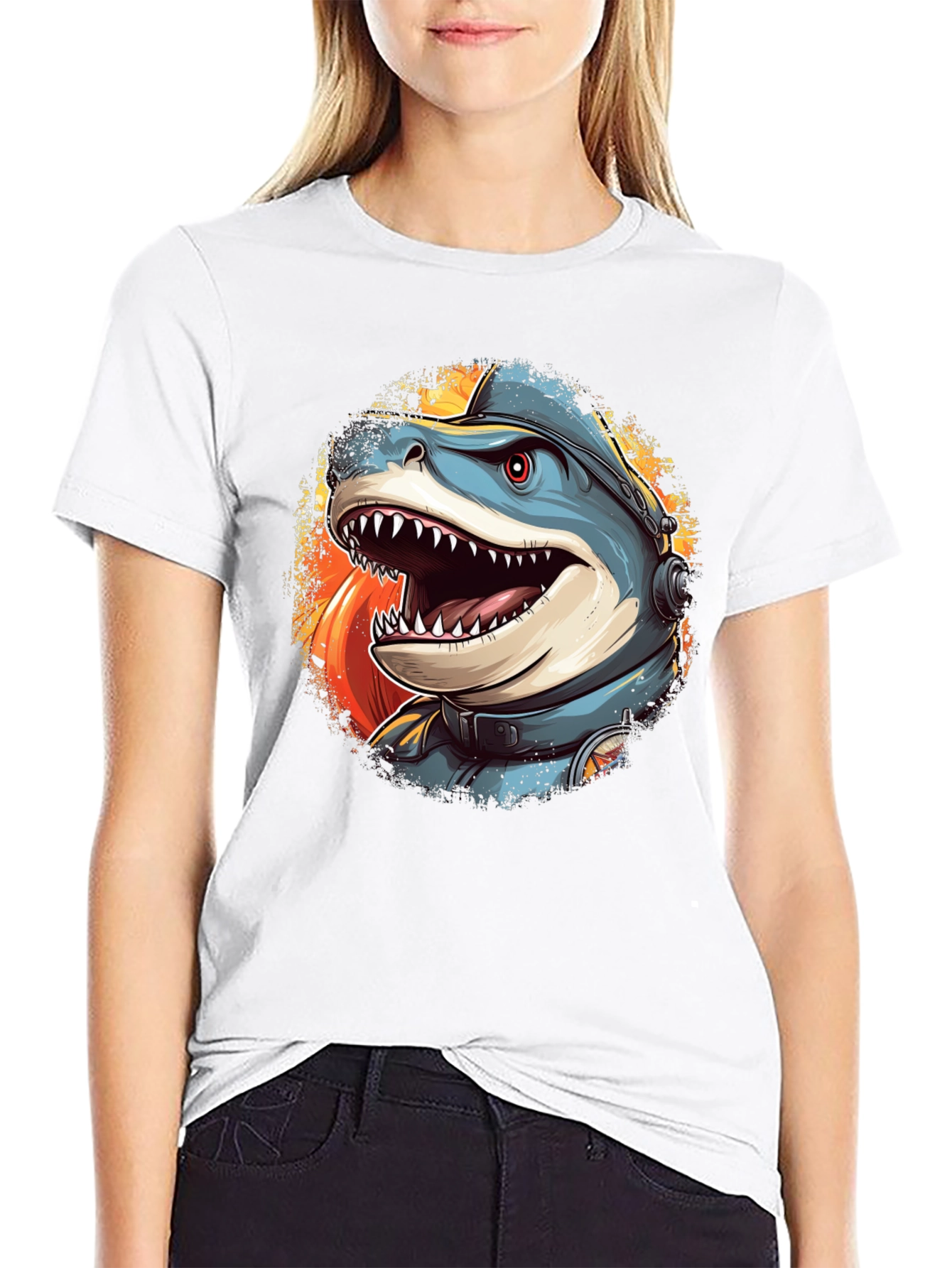 Shark Astronaut Graphic T-Shirt