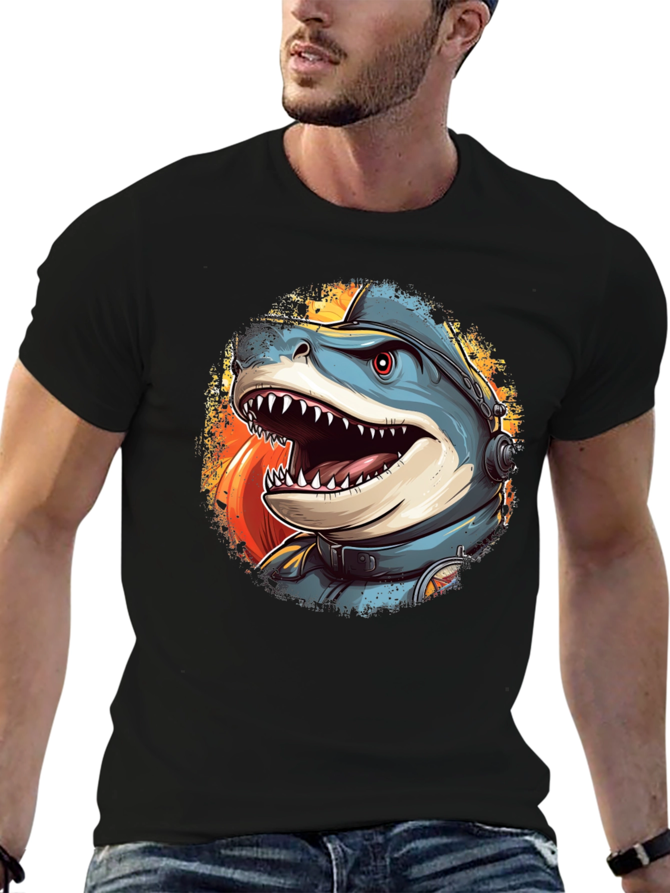 Shark Astronaut Graphic T-Shirt
