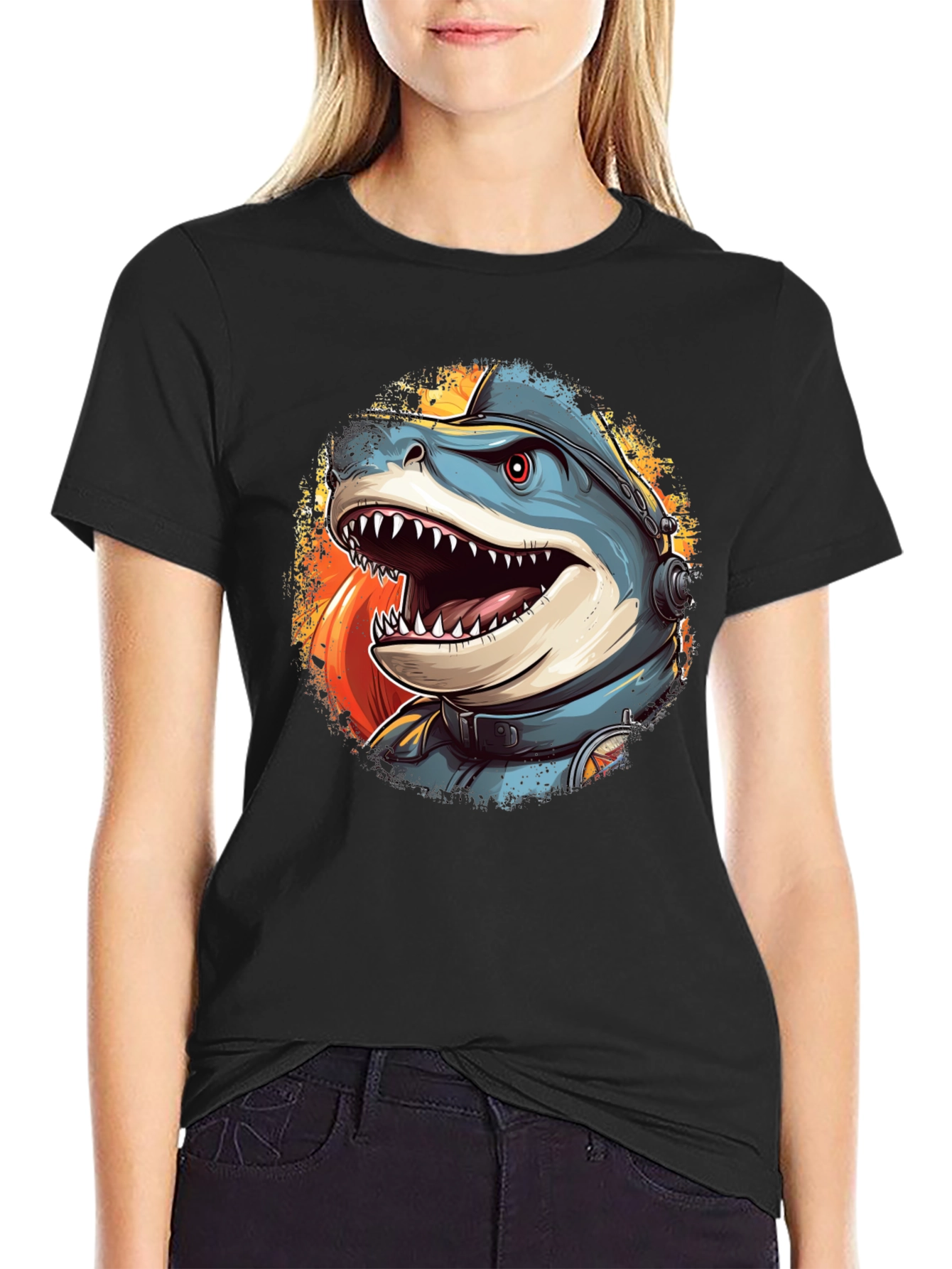 Shark Astronaut Graphic T-Shirt