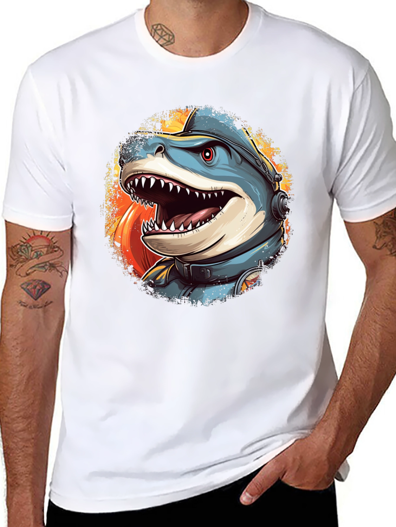Shark Astronaut Graphic T-Shirt