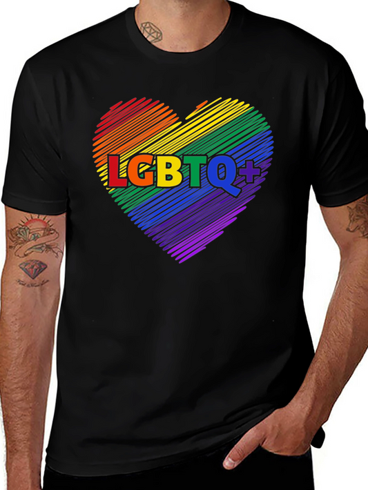 LGBTQ+ Rainbow Heart Graphic Tee
