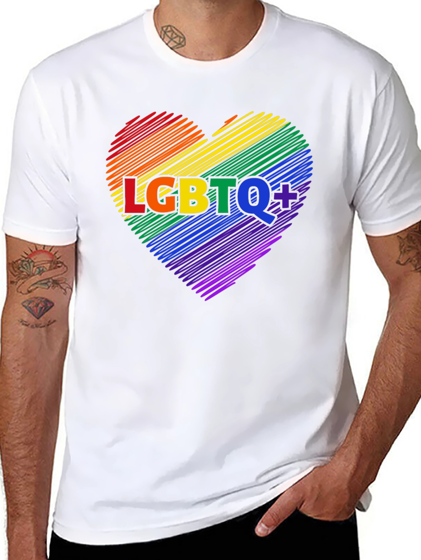 LGBTQ+ Rainbow Heart Graphic Tee