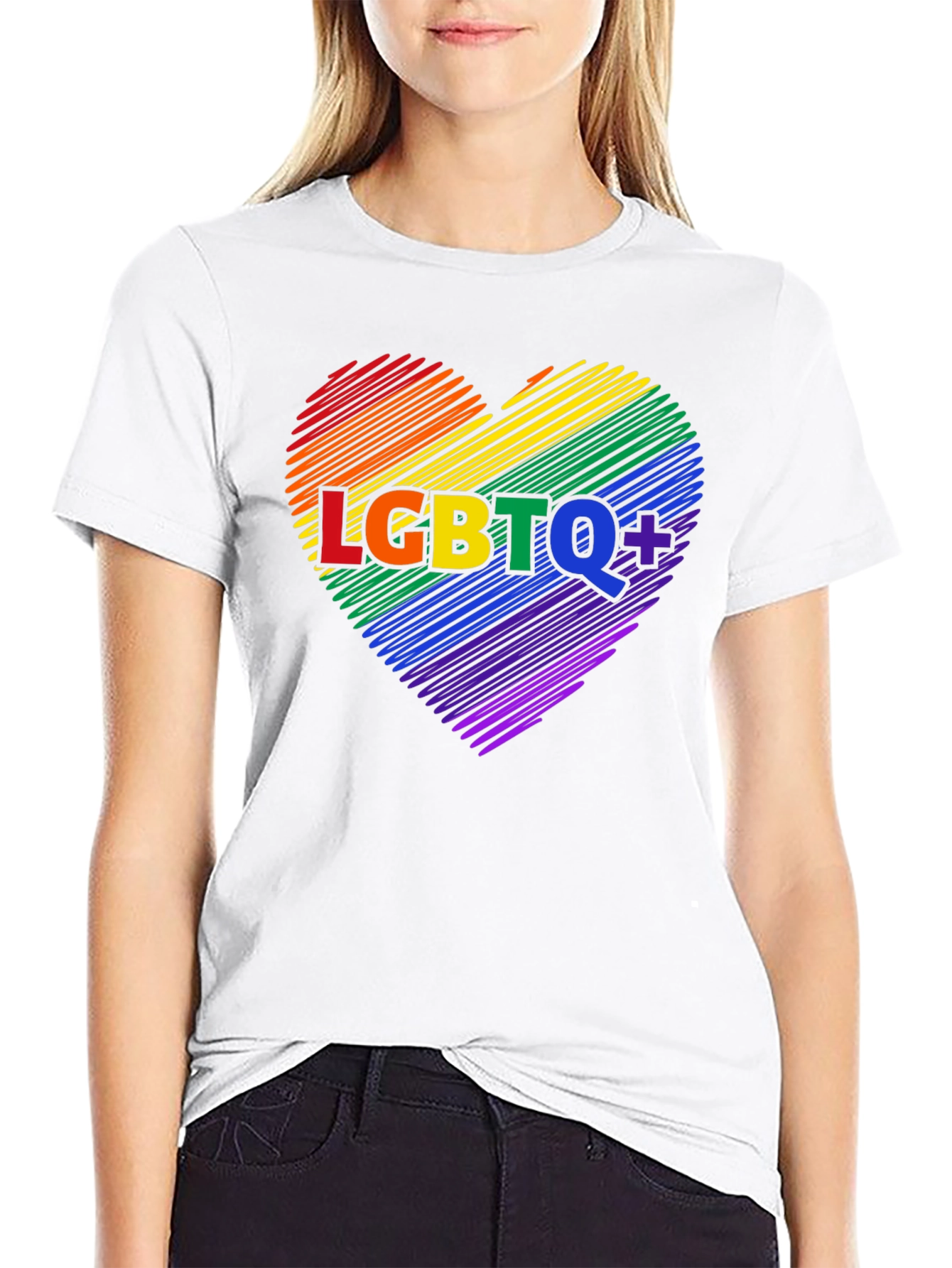 LGBTQ+ Rainbow Heart Graphic Tee