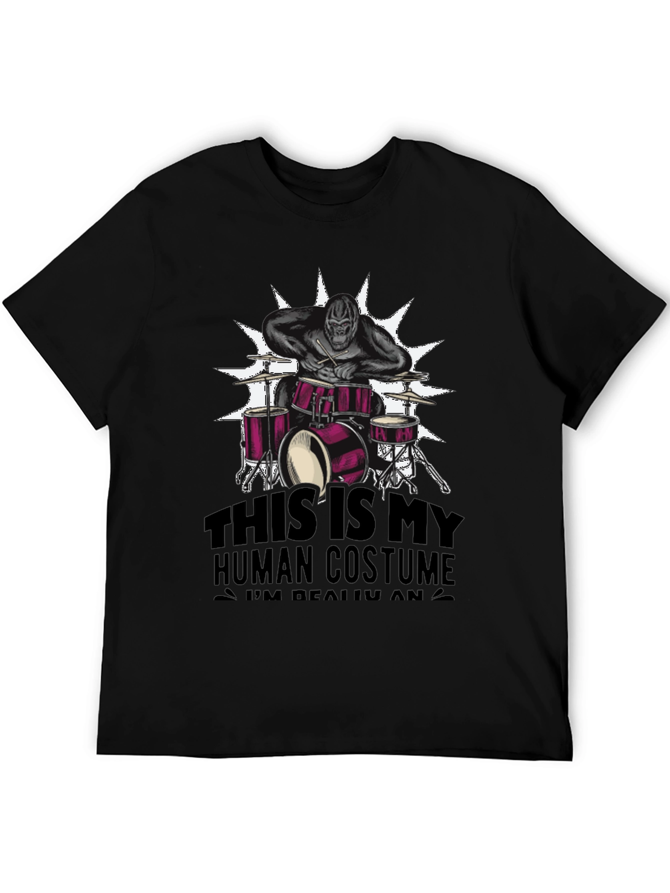 Funny Gorilla Drummer Costume T-Shirt