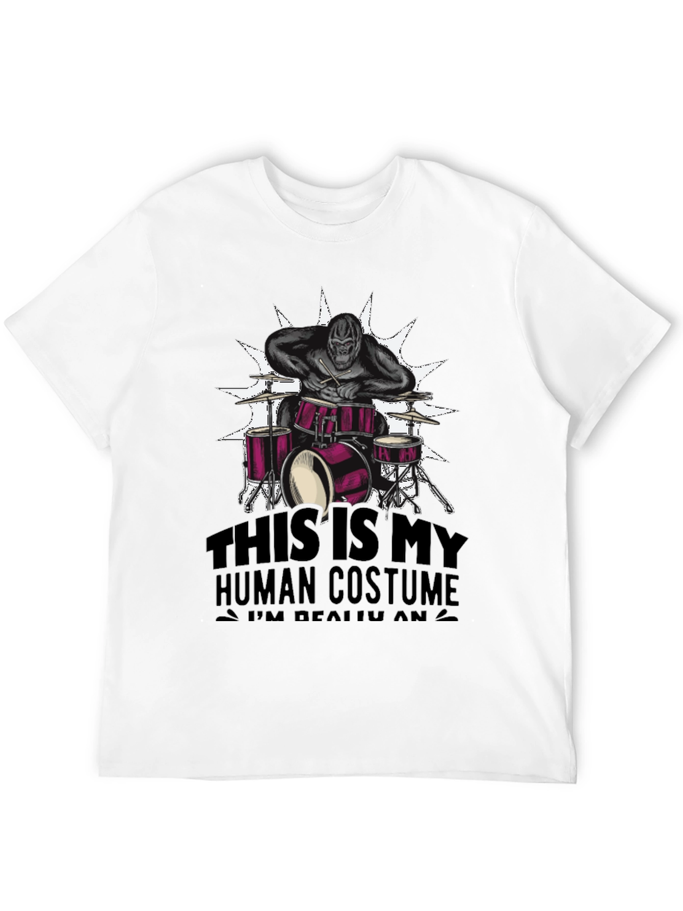 Funny Gorilla Drummer Costume T-Shirt
