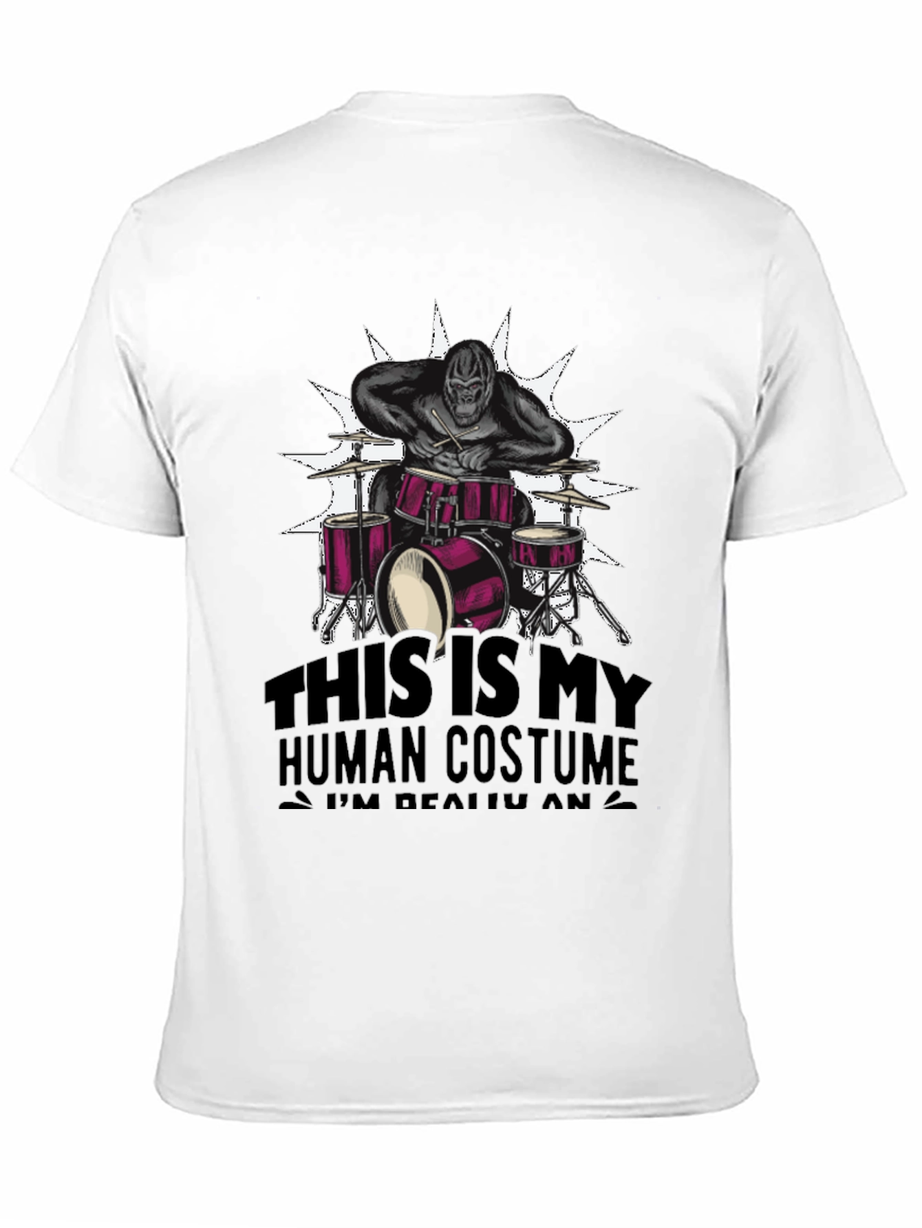 Funny Gorilla Drummer Costume T-Shirt
