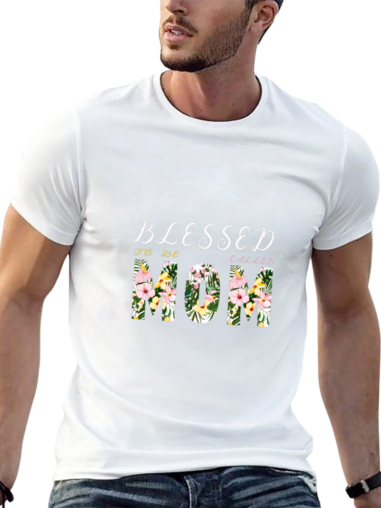 Blessed Mom Floral Graphic T-Shirt