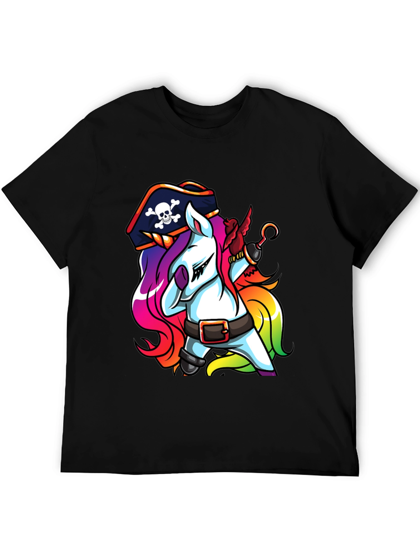 Pirate Unicorn Black T-Shirt