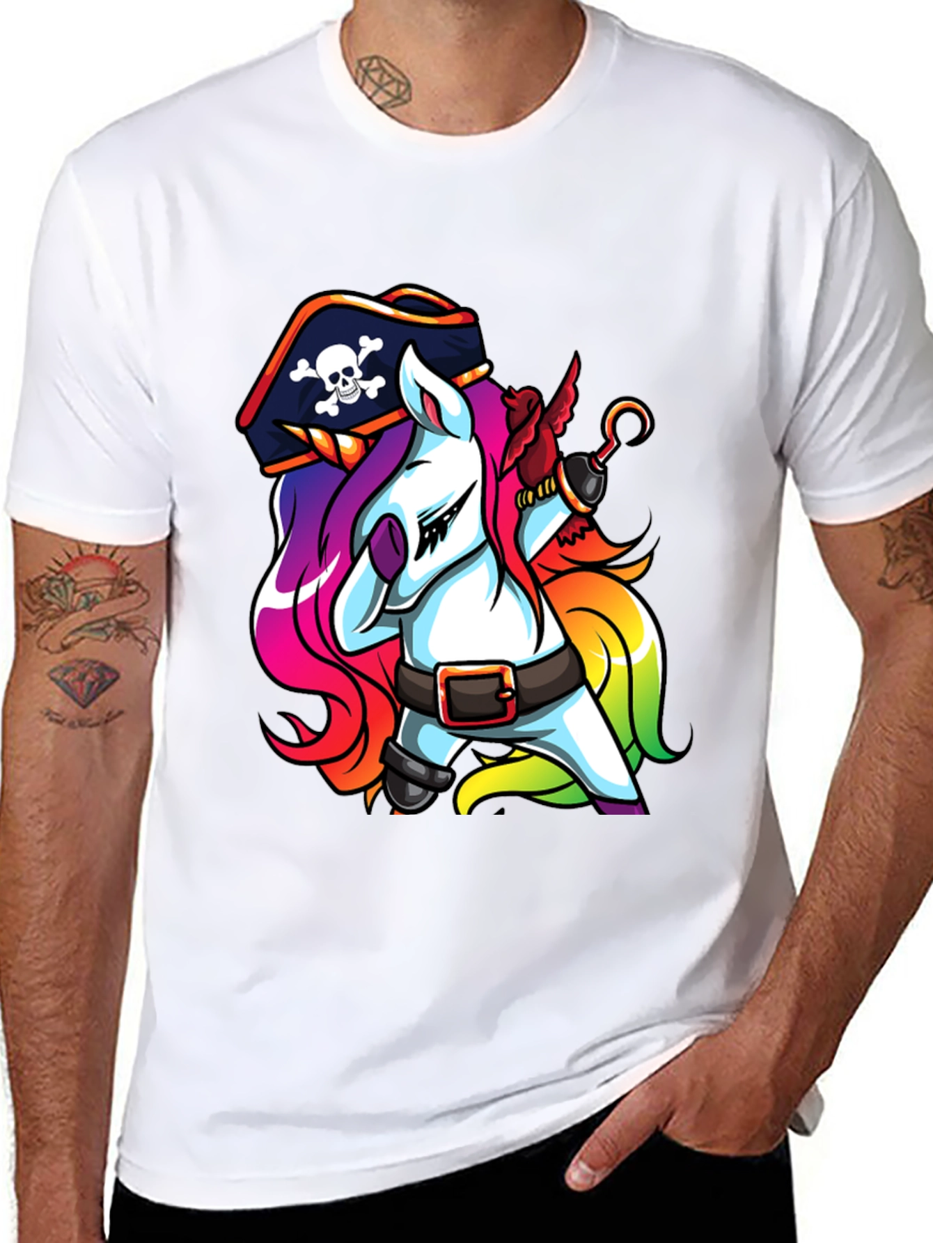 Pirate Unicorn Black T-Shirt