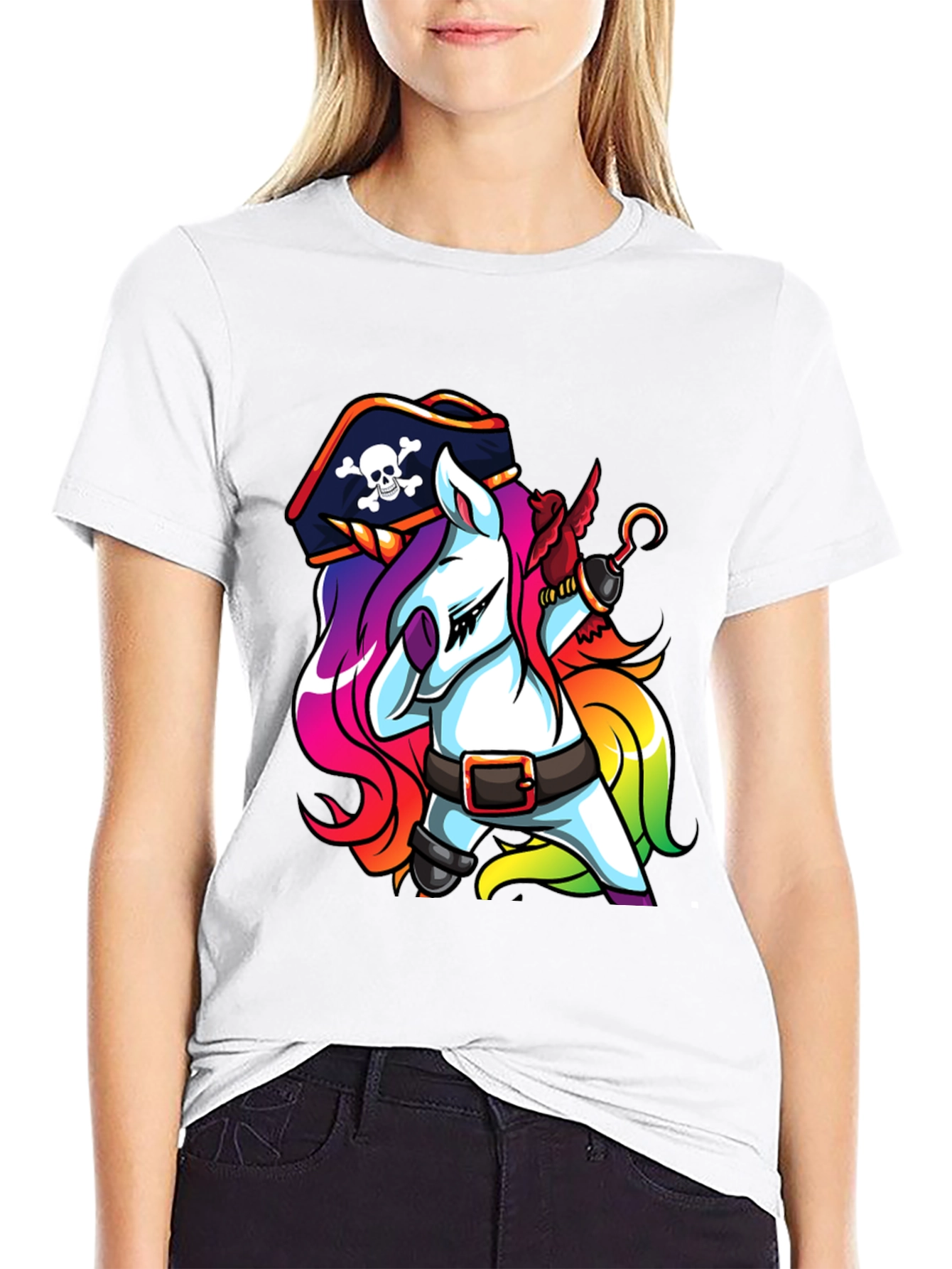 Pirate Unicorn Black T-Shirt