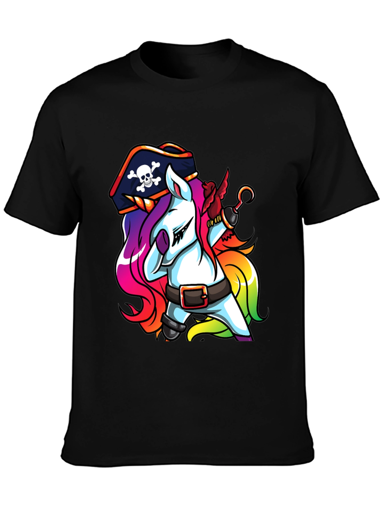 Pirate Unicorn Black T-Shirt