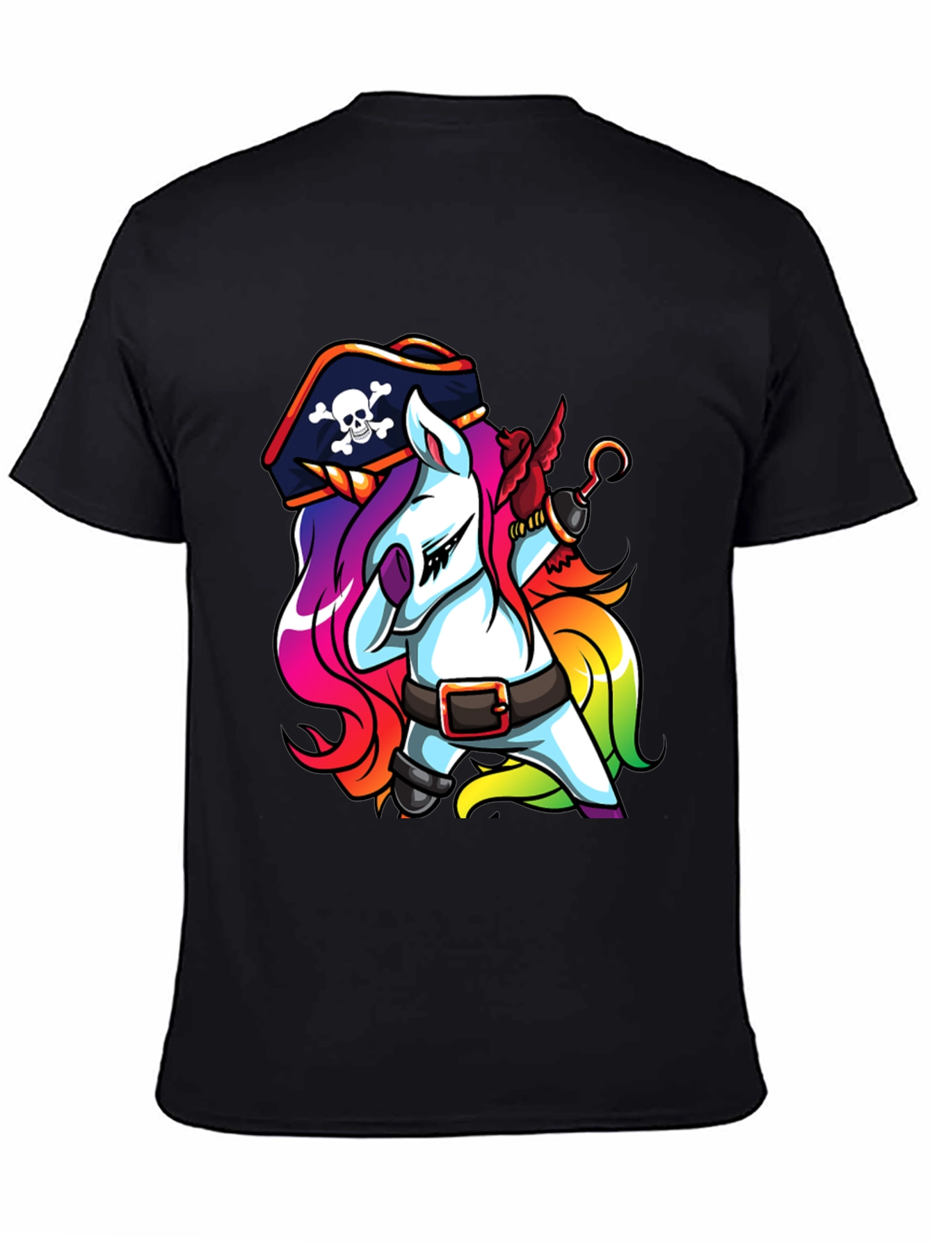 Pirate Unicorn Black T-Shirt