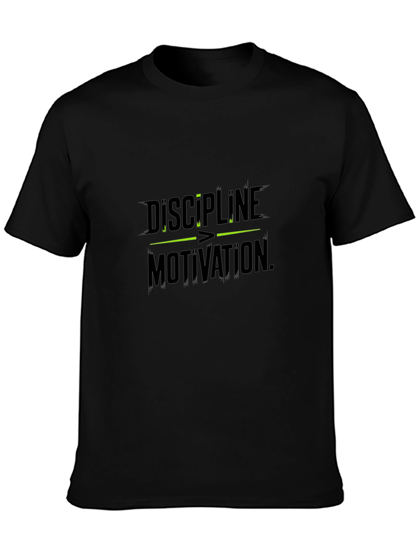 Discipline Over Motivation Black Graphic Tee