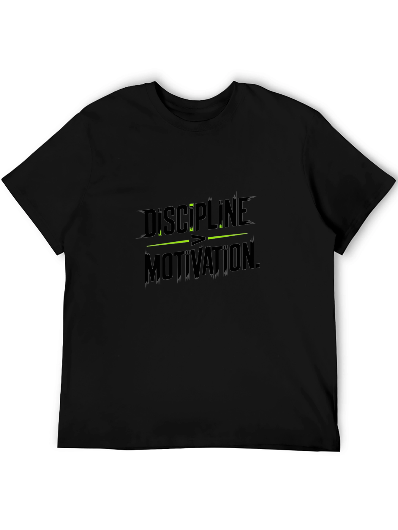 Discipline Over Motivation Black Graphic Tee