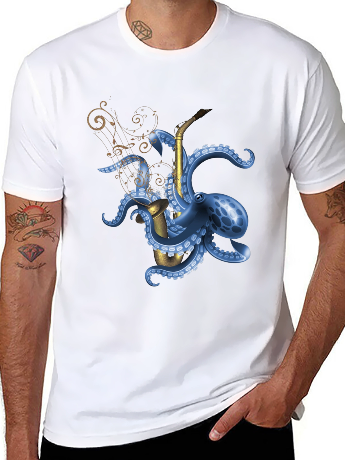 Octopus Saxophone Graphic Tee - Unique Music Lover Shirt