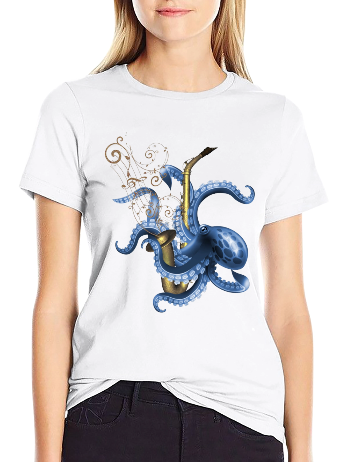 Octopus Saxophone Graphic Tee - Unique Music Lover Shirt