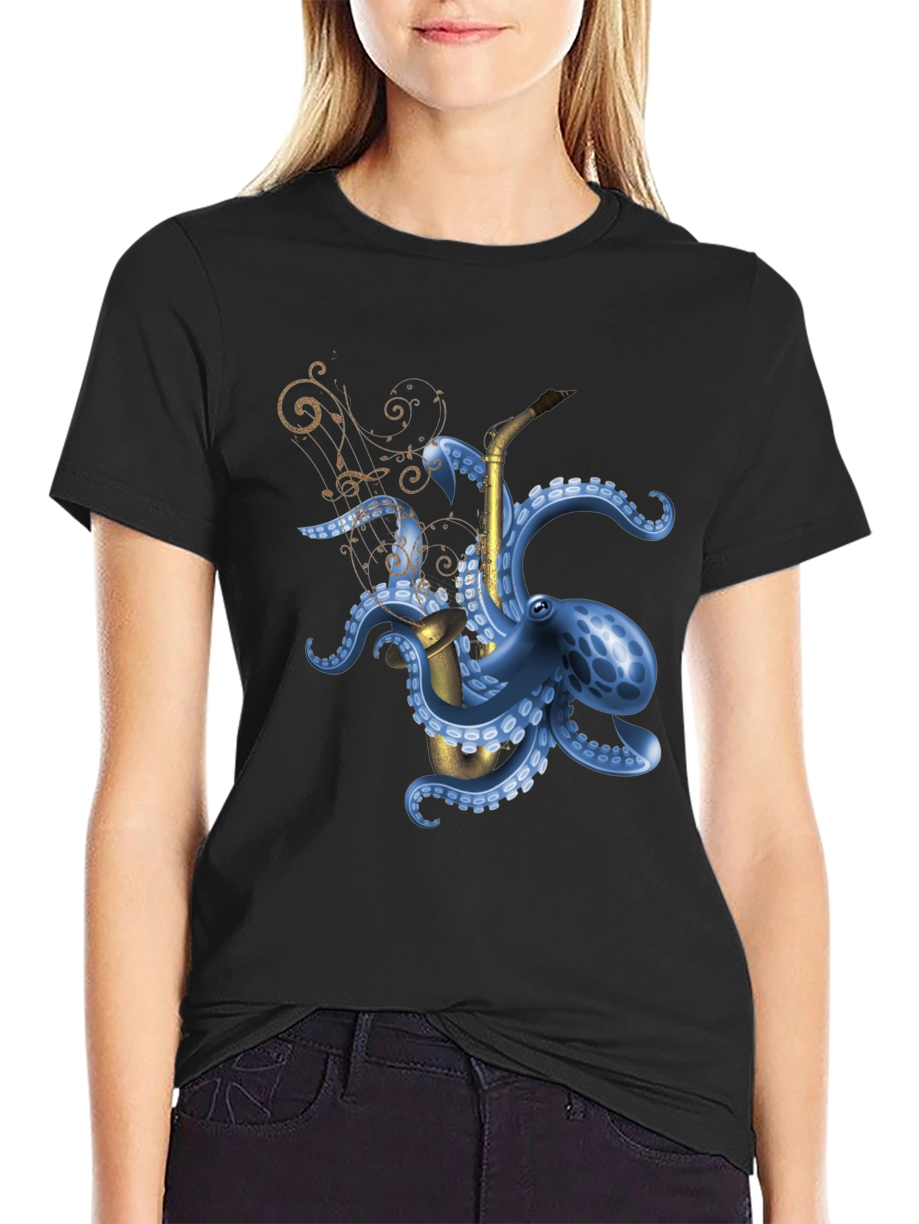 Octopus Saxophone Graphic Tee - Unique Music Lover Shirt