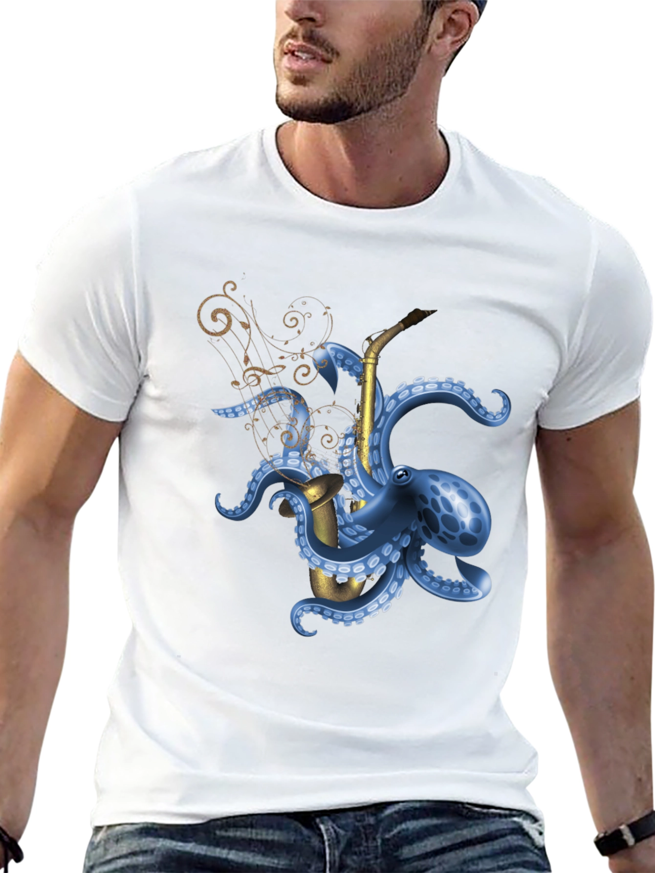 Octopus Saxophone Graphic Tee - Unique Music Lover Shirt