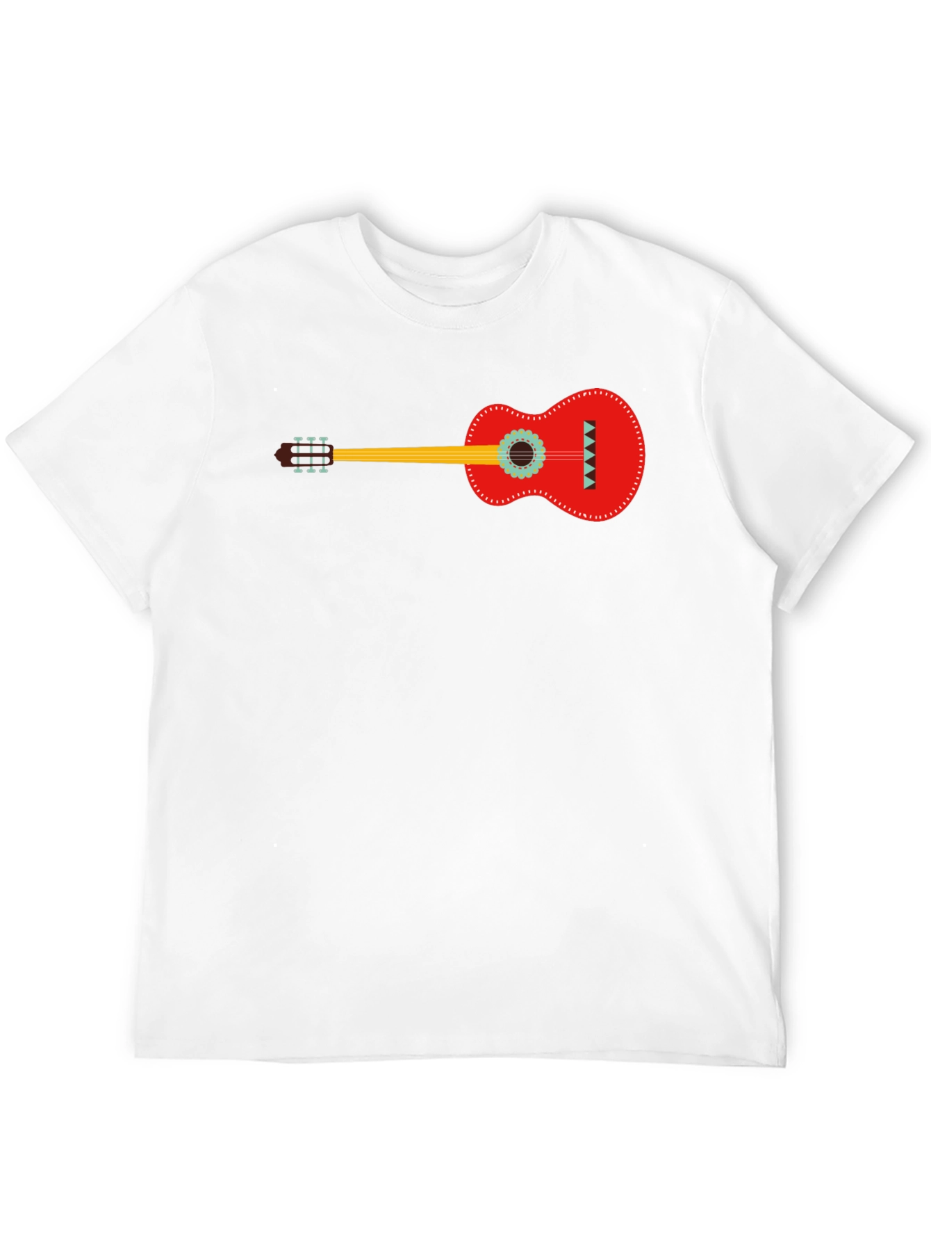 Guitar Graphic Print Black T-Shirt