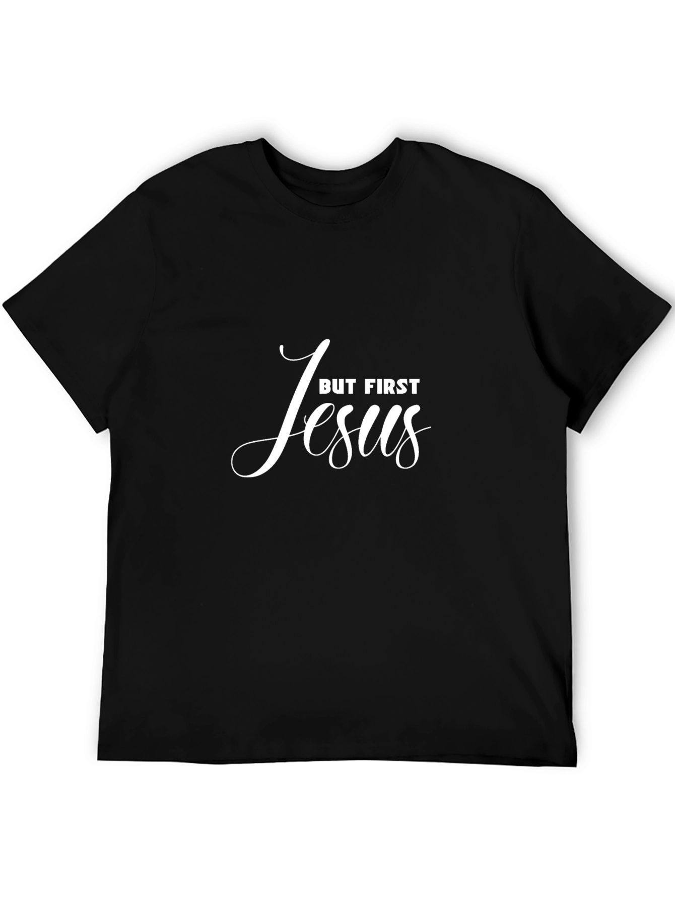 But First Jesus Black Graphic T-Shirt
