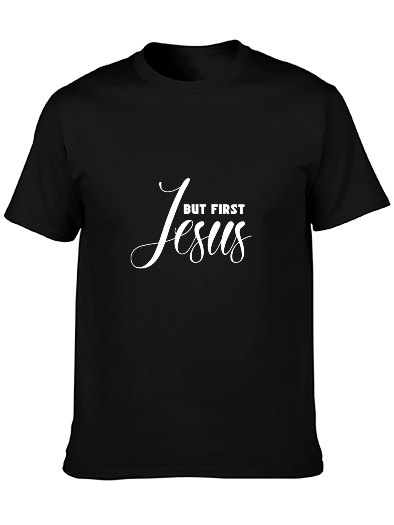 But First Jesus Black Graphic T-Shirt
