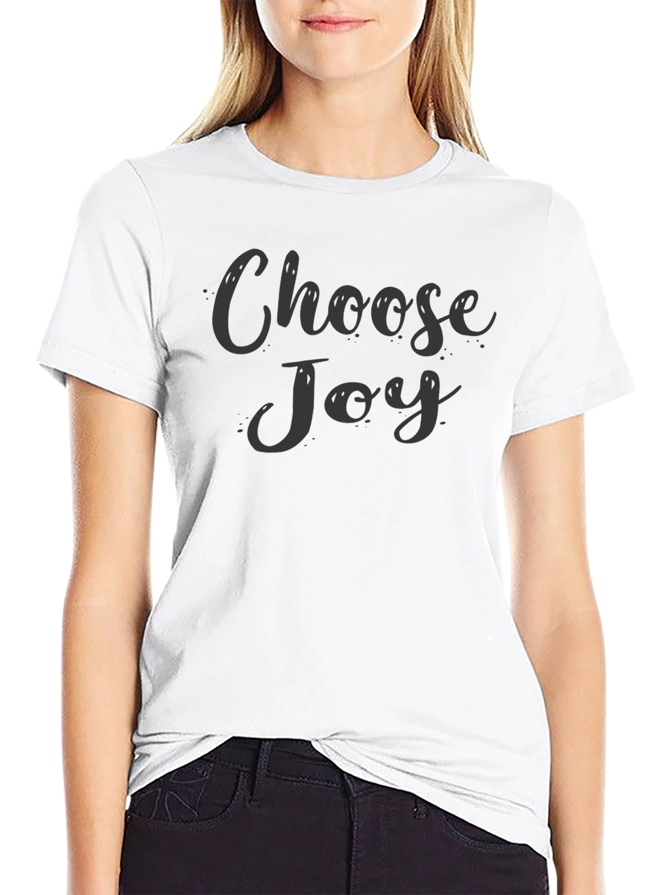 Choose Joy Graphic Tee - Black Casual T-Shirt