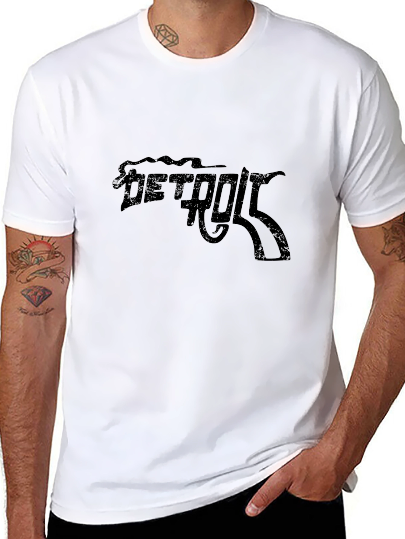 Detroit Gun T-Shirt - Black Graphic Tee