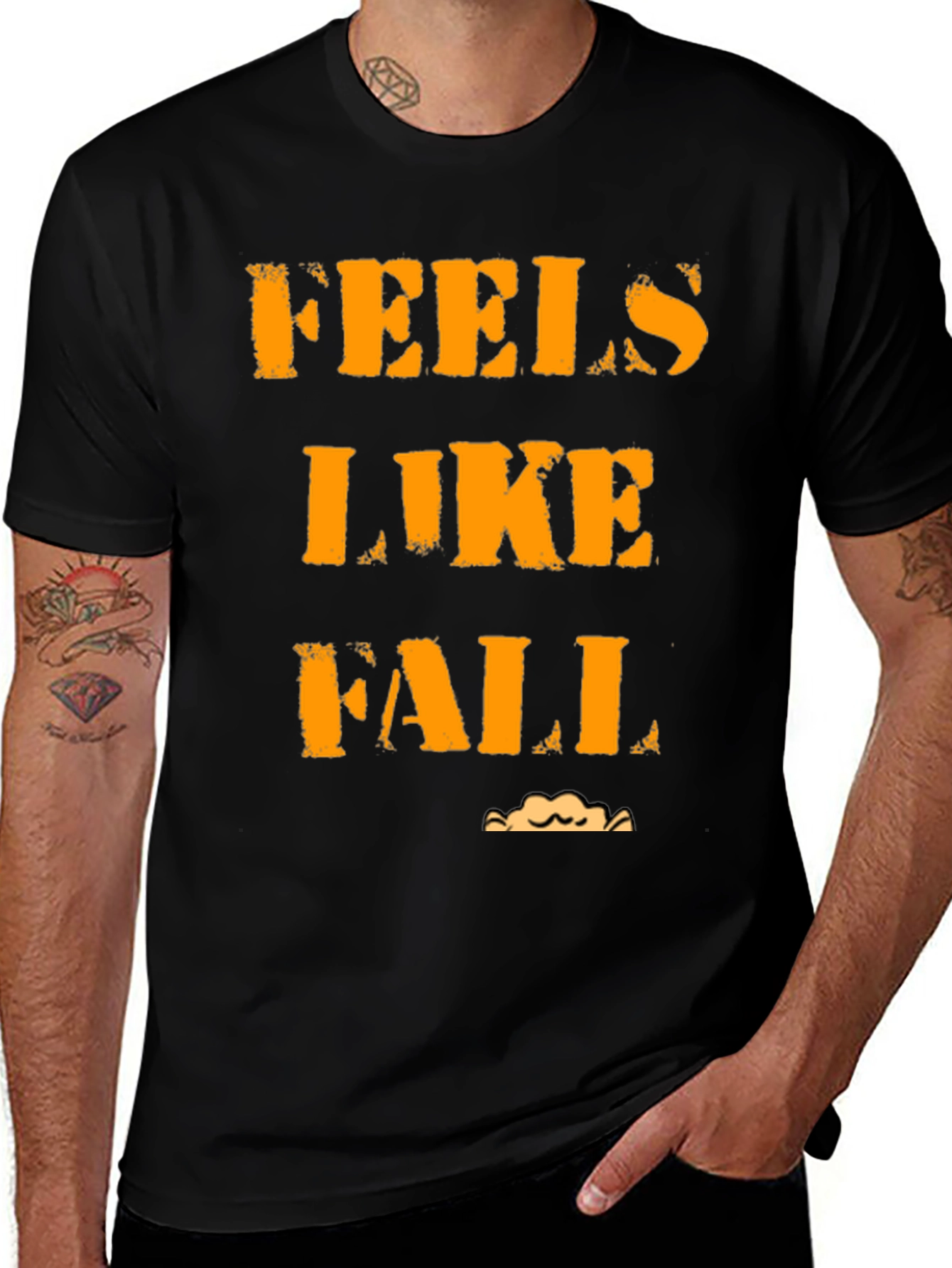 Feels Like Fall Graphic Tee - Black Casual T-Shirt