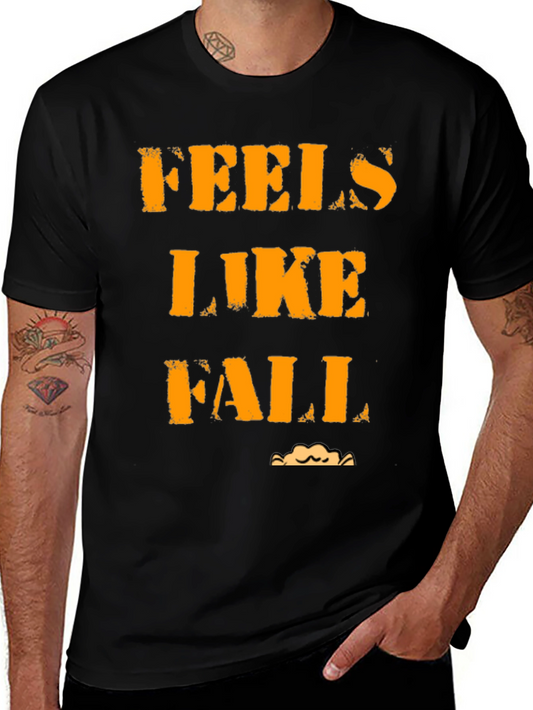 Feels Like Fall Graphic Tee - Black Casual T-Shirt