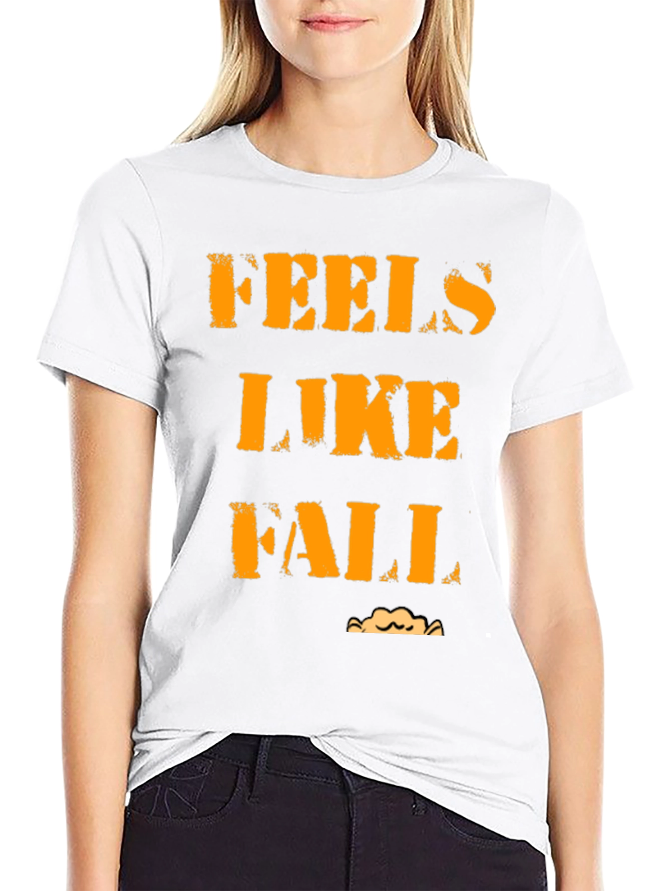 Feels Like Fall Graphic Tee - Black Casual T-Shirt