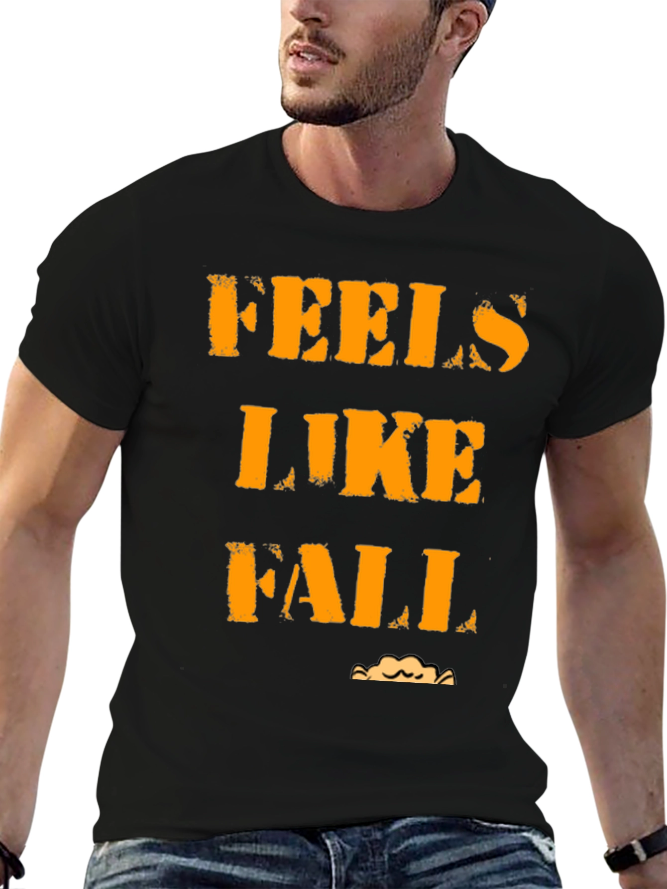 Feels Like Fall Graphic Tee - Black Casual T-Shirt