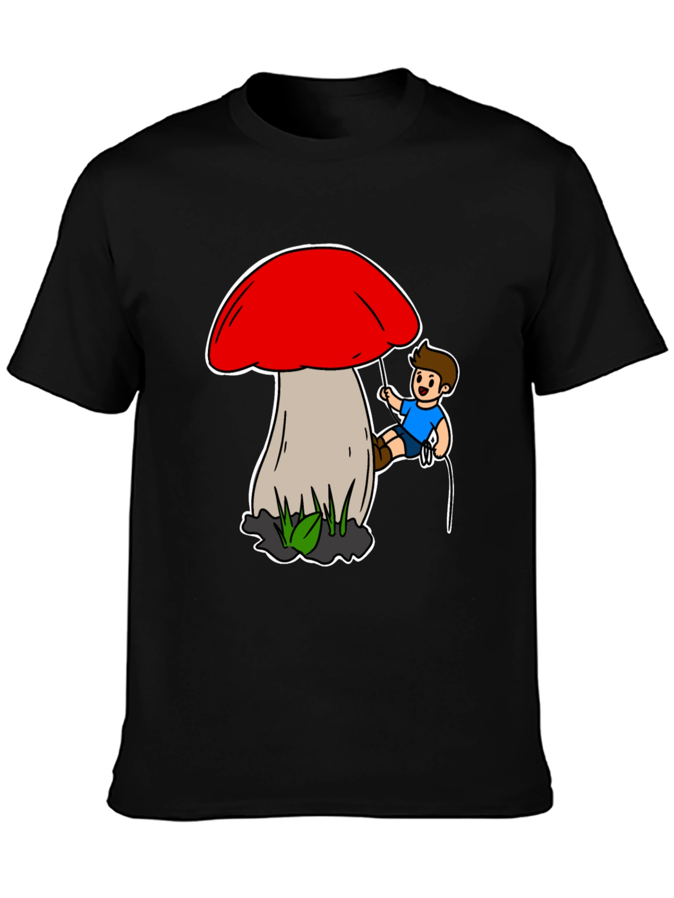 Mushroom Climber T-Shirt - Unique Cartoon Design