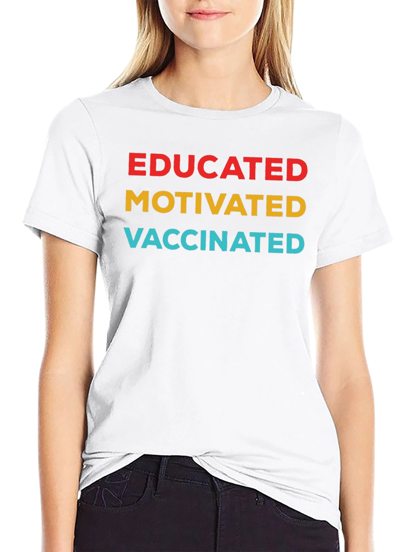 Educated Motivated Vaccinated T-Shirt - Black