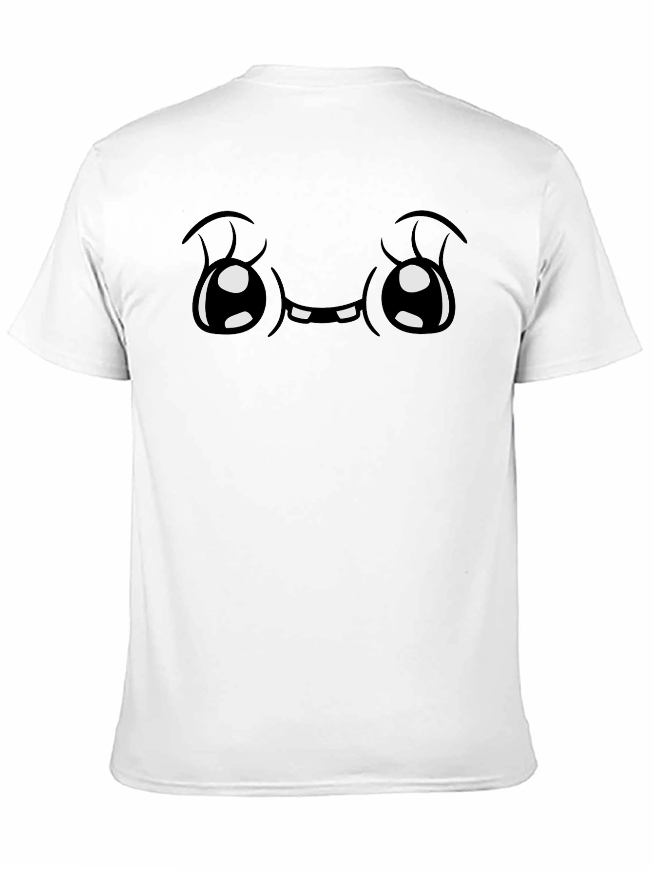 Cute Cartoon Face Graphic Black T-Shirt