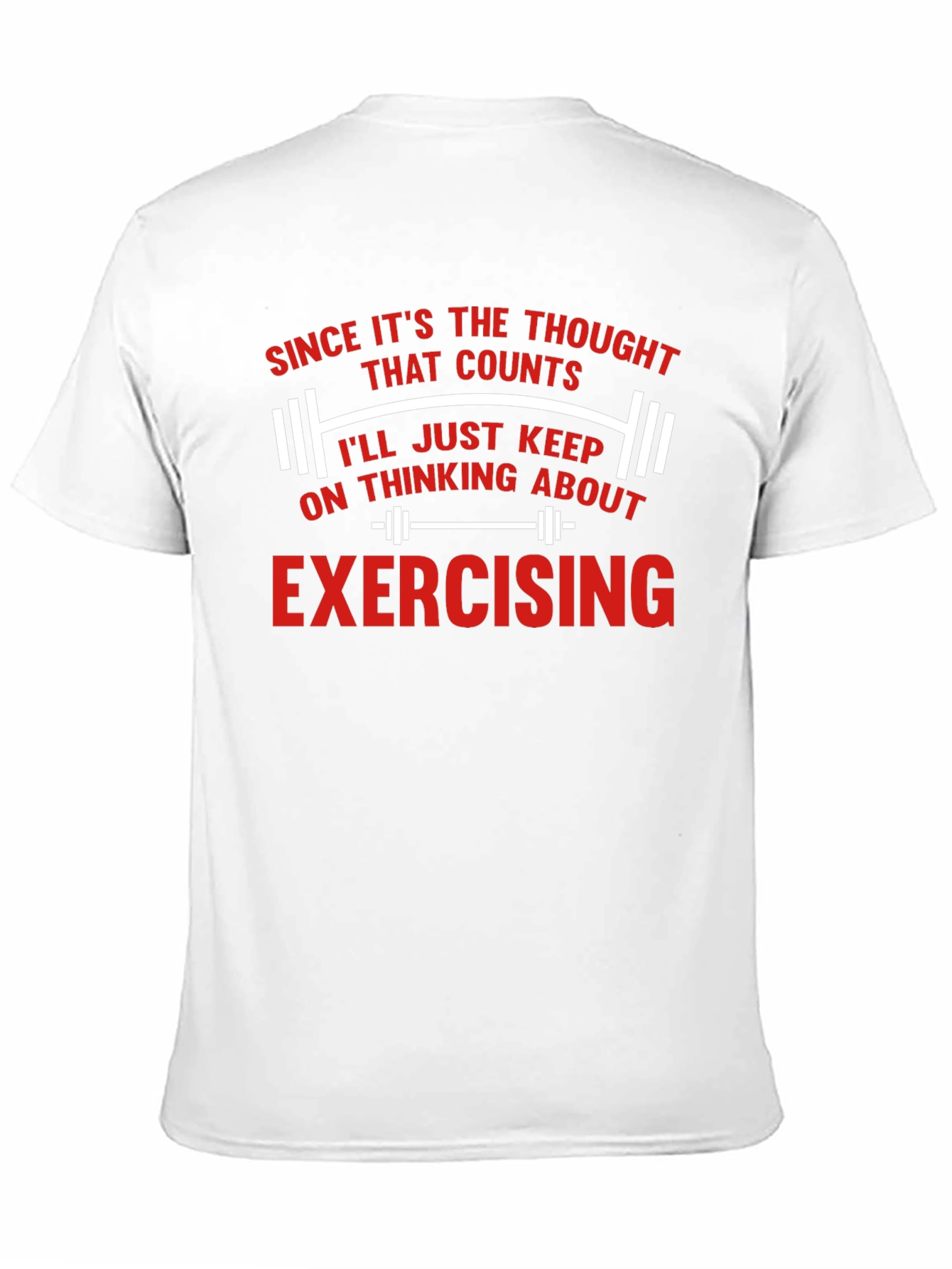 Funny Exercise Thought Counts Mens Black T-Shirt